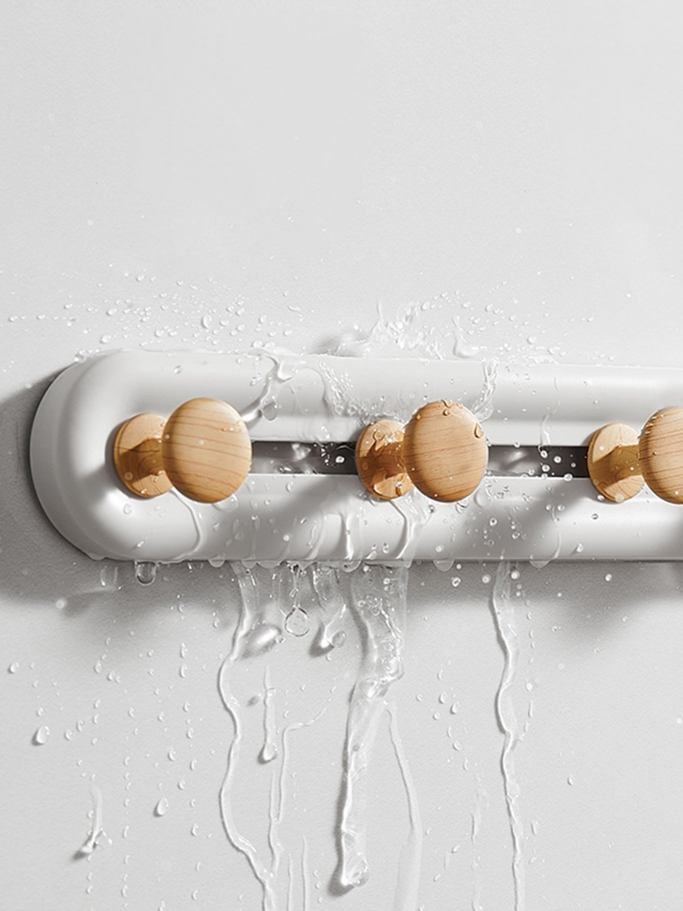 Вешалка на 6 крючков белая/дерево MBM MY HOME модель HP-01/6 WHITE/WOOD Фото