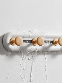 Вешалка на 6 крючков белая/дерево MBM MY HOME модель HP-01/6 WHITE/WOOD Фото