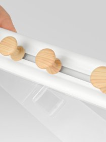 Вешалка на 6 крючков белая/дерево MBM MY HOME модель HP-01/6 WHITE/WOOD Фото