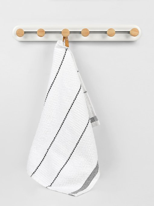 Вішалка на 6 гачків біла/дерево MBM HOME модель HP-01/6 WHITE/WOOD Фото
