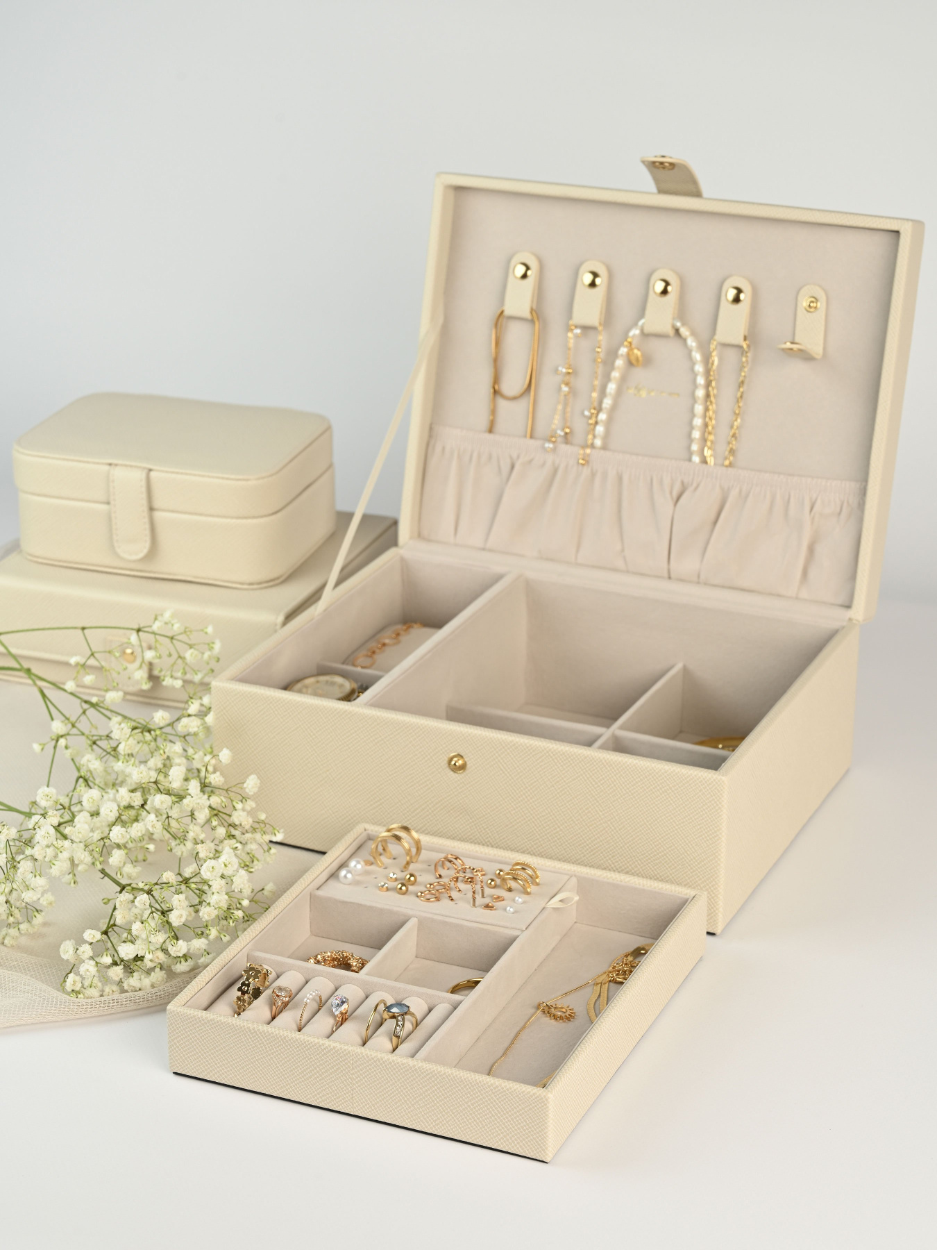 Органайзер для украшений двохуровневый "Пектораль" MBM MY HOME модель FH-49 BEIGE Фото