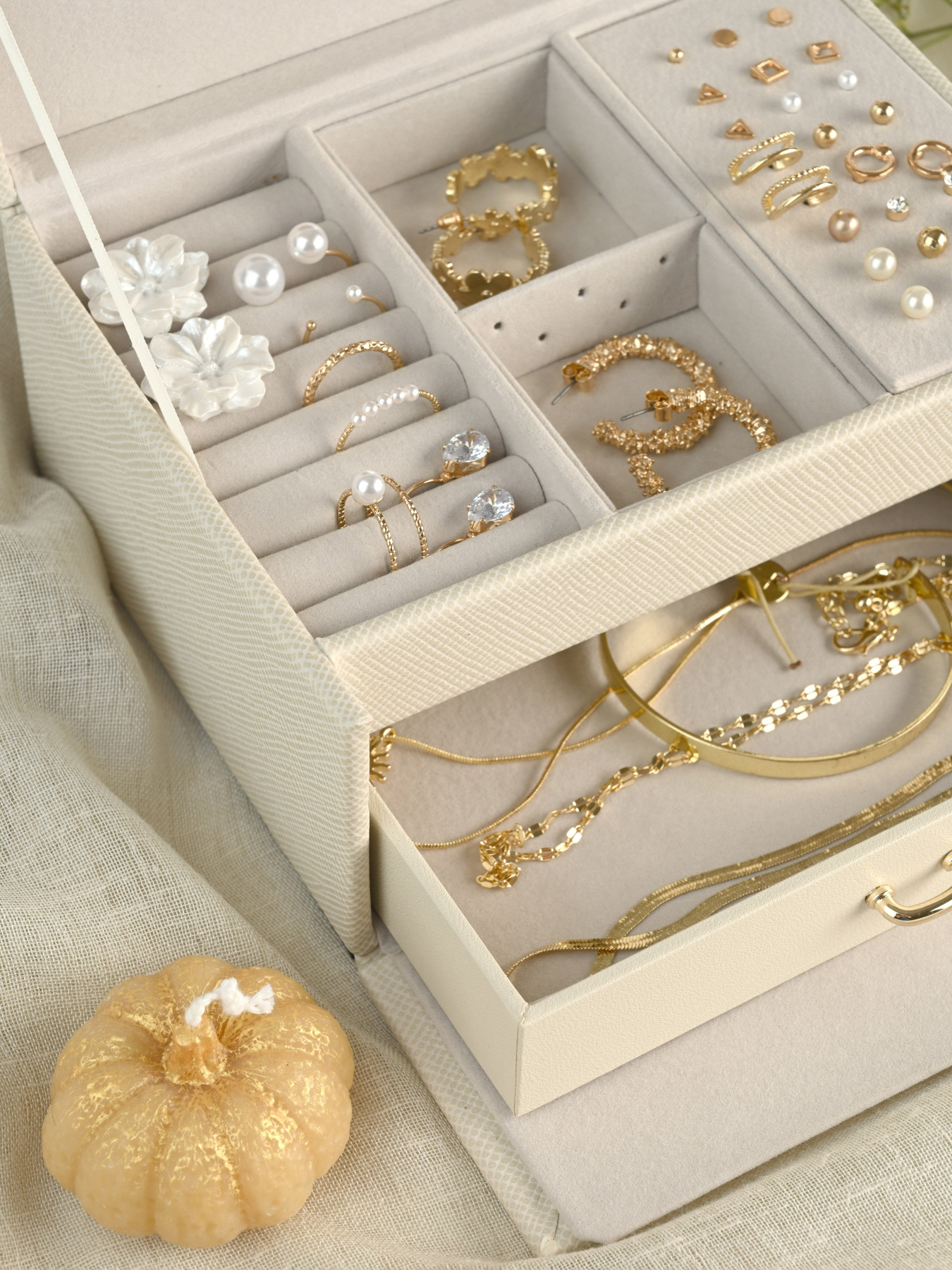 Органайзер для украшений двохуровневый "Пектораль" MBM MY HOME модель FH-50 BEIGE Фото