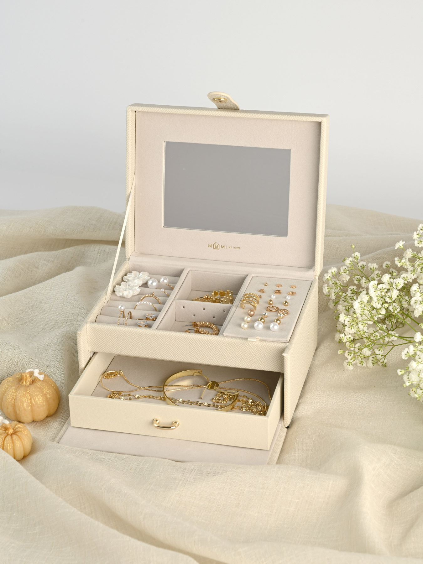 Органайзер для украшений двохуровневый "Пектораль" MBM MY HOME модель FH-50 BEIGE Фото