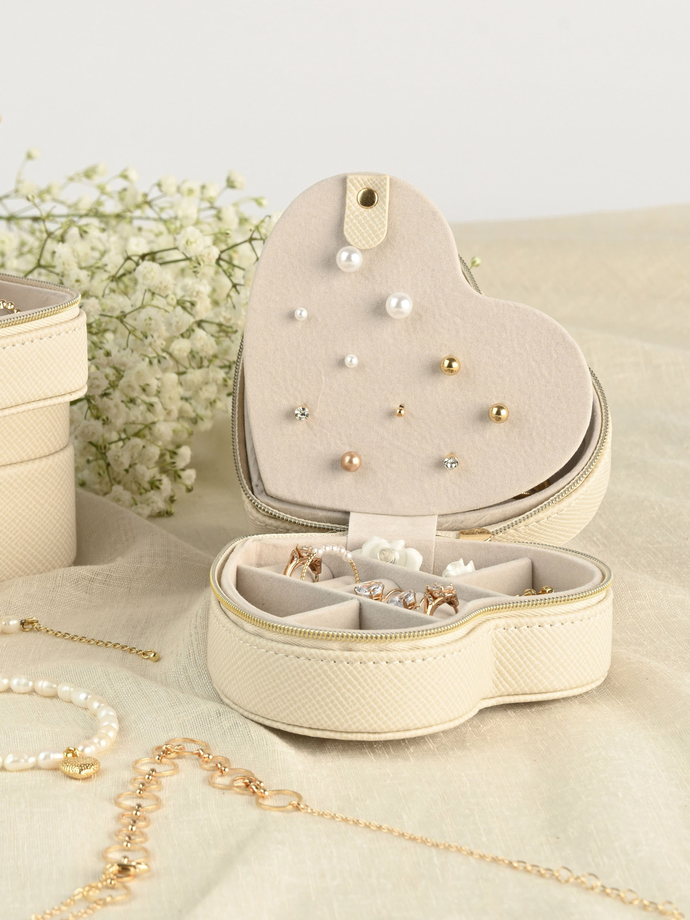 Органайзер для прикрас у формі серця "Пектораль" MBM HOME модель FH-52 BEIGE Фото