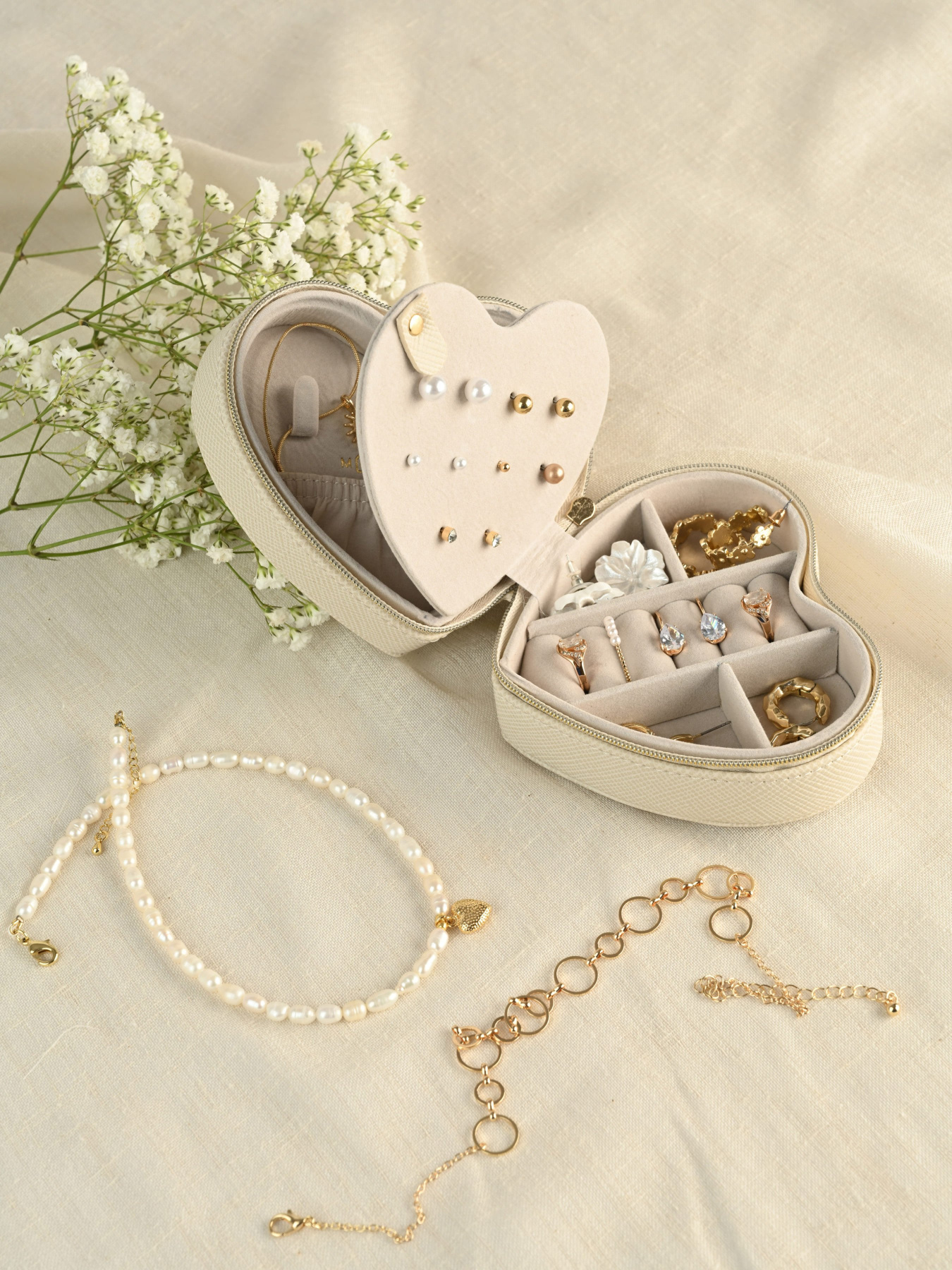 Органайзер для прикрас у формі серця "Пектораль" MBM HOME модель FH-52 BEIGE Фото