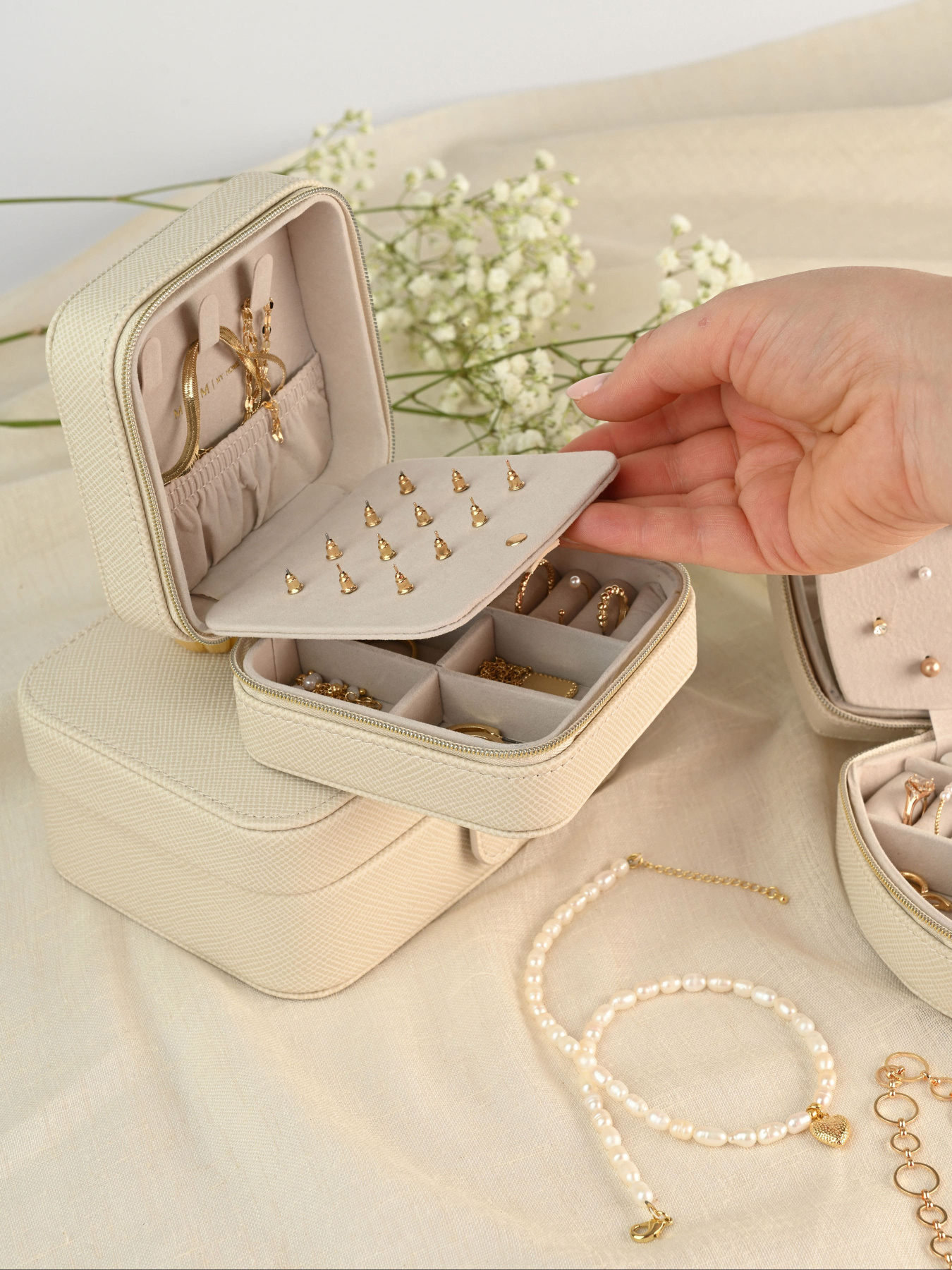 Органайзер для прикрас з блискавкою "Пектораль" MBM HOME модель FH-53 BEIGE Фото