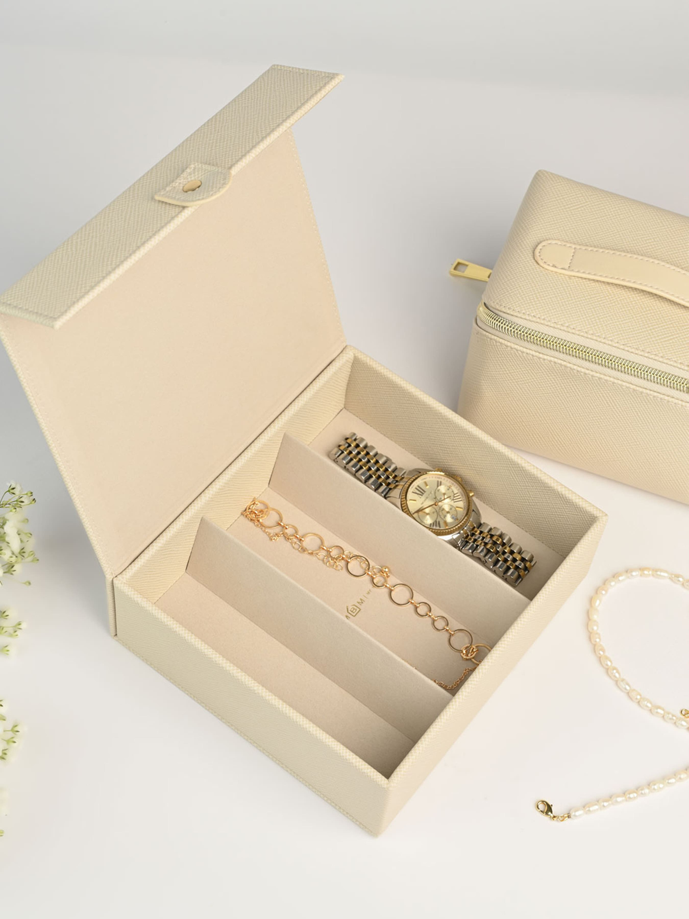 Органайзер для украшений и очков с тремя секциями "Пектораль" MBM MY HOME модель FH-55 BEIGE Фото