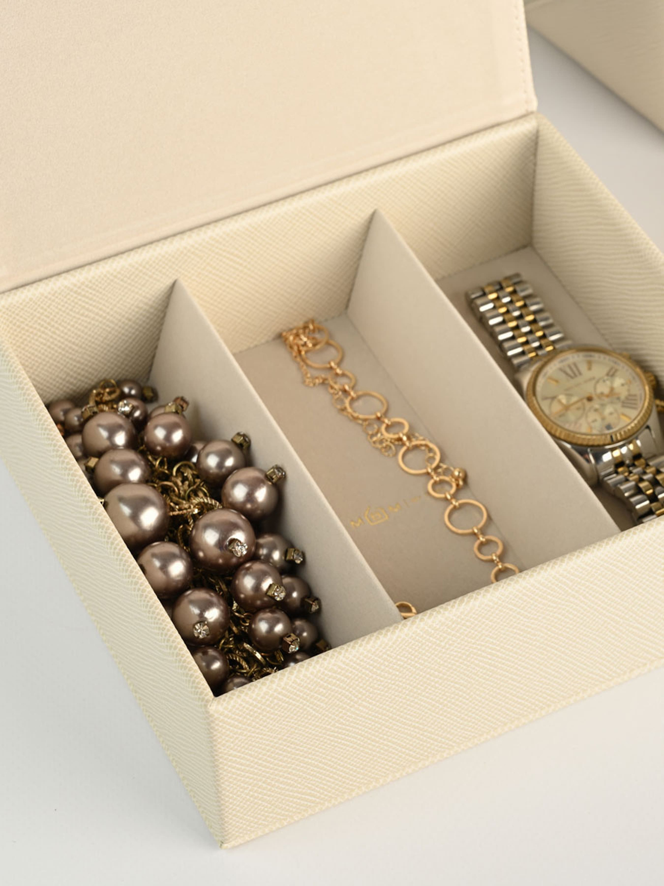 Органайзер для прикрас та окулярів з трьома секціями "Пектораль" MBM HOME модель FH-55 BEIGE Фото