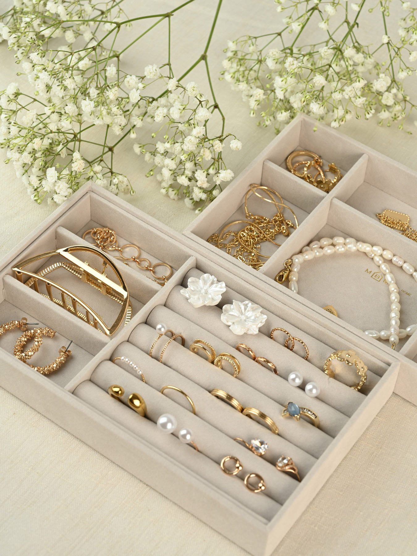 Органайзер для прикрас дворівневий "Пектораль" MBM MY HOME Модель FH-56 BEIGE Фото
