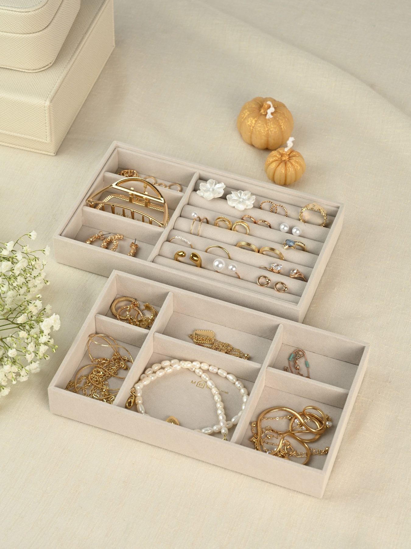 Органайзер для прикрас дворівневий "Пектораль" MBM MY HOME Модель FH-56 BEIGE Фото