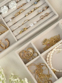 Органайзер для прикрас дворівневий "Пектораль" MBM MY HOME Модель FH-56 BEIGE Фото