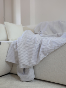 Бавовняне покривало плед Точка колір Світло-сірий BedclozZzes модель 13904-1 Фото