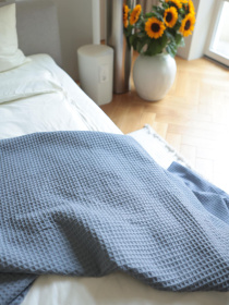 Хлопковое одеяло Точка цвет Сине-серый BedclozZzes модель 13904-2 Фото