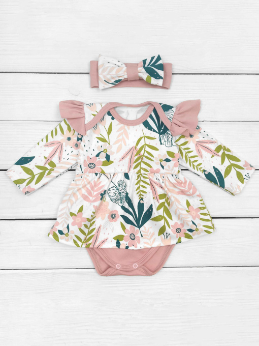 Боді для немовлят Dexter’s модель MonsteraPinkMilkyBDSTDXT Фото