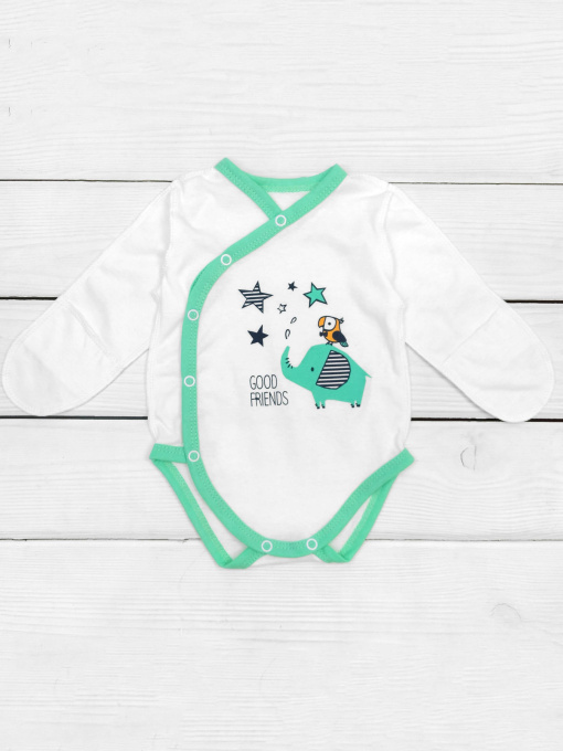 Боди для младенцев Dexter’s модель EliWhiteGreenBDSTDXT Фото