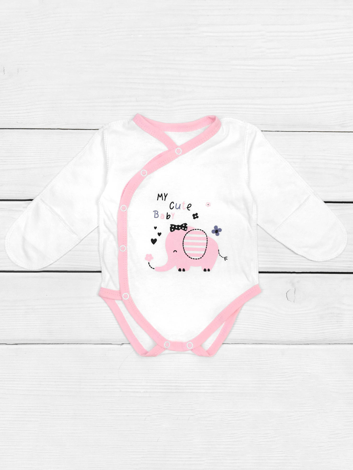 Боди для младенцев Dexter’s модель EliWhitePinkBDSTDXT Фото