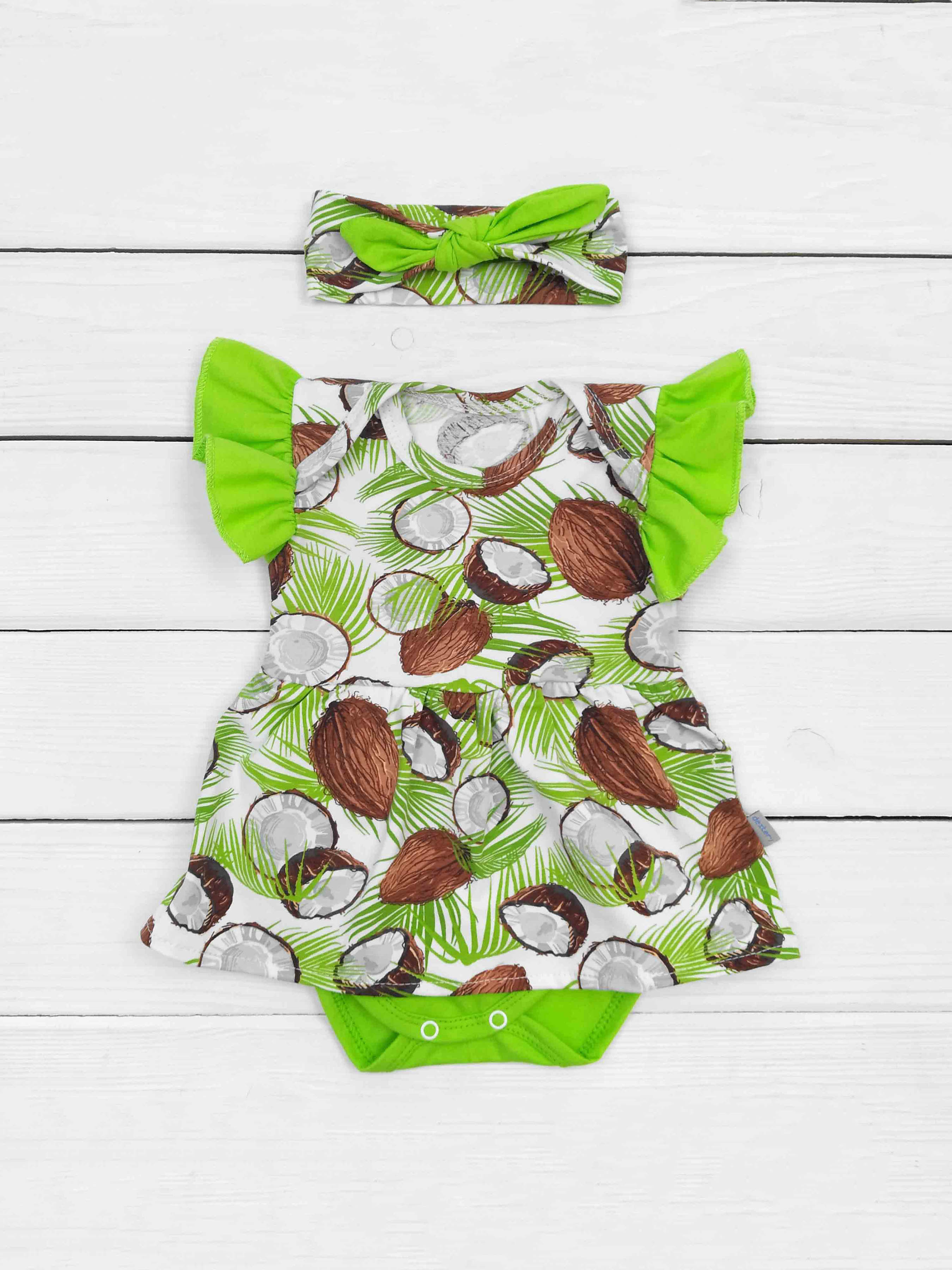 Бавовняний Дитячий Комплект для немовлят Dexter’s  (CoconutDreamsGreenBrownBDSTDXT) колір зелений