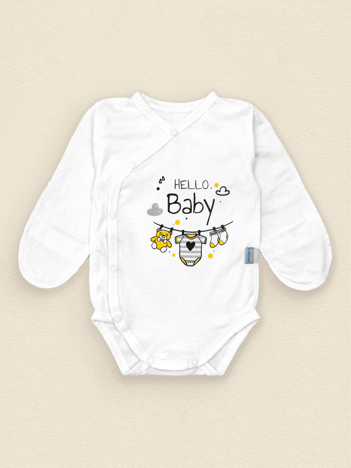 Боді для немовлят Dexter’s модель HelloBabyWhite2BDSTDXT Фото