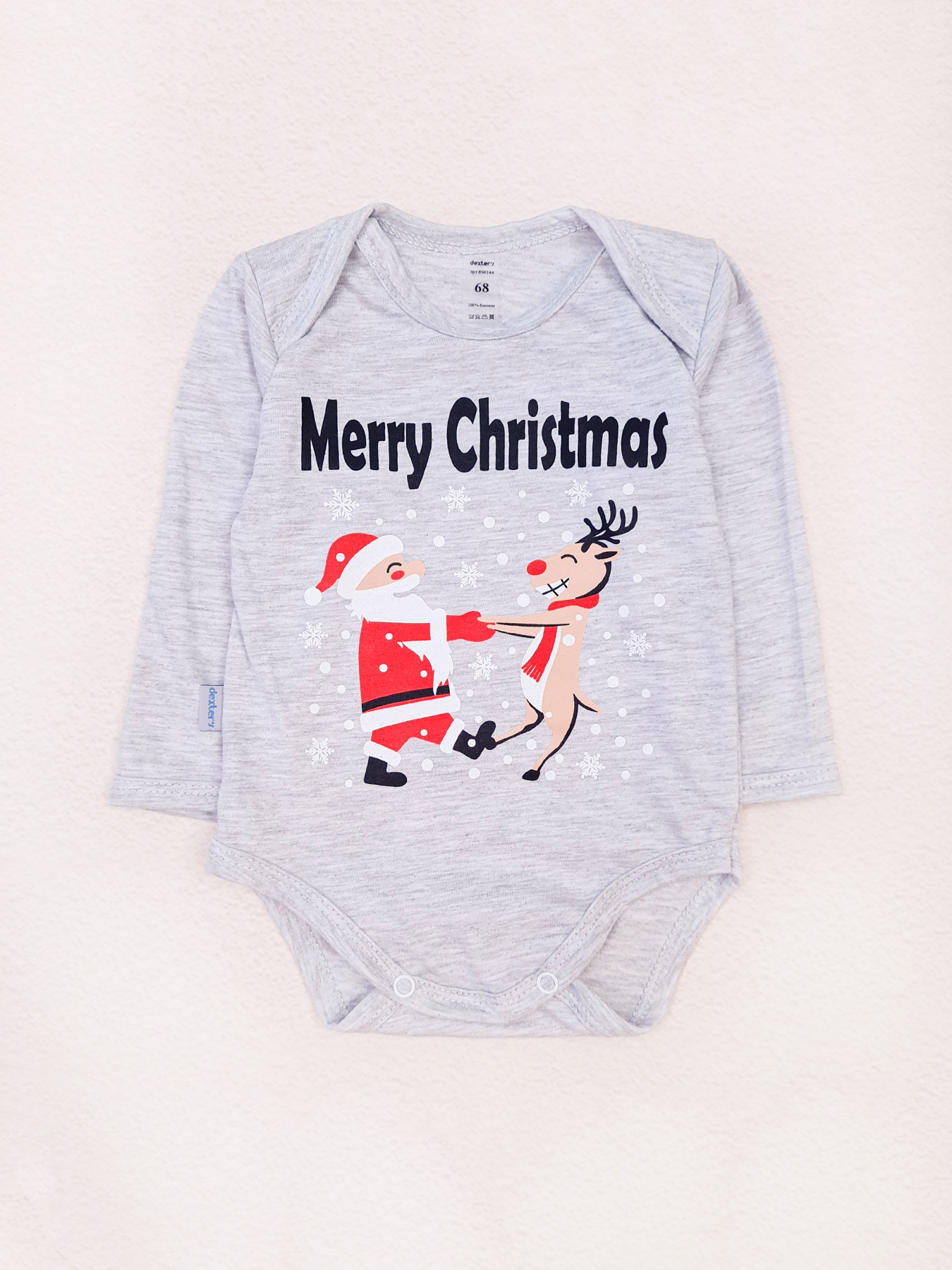 Боді для немовлят Dexter’s модель MerryChristmasGrayBDSTDXT Фото
