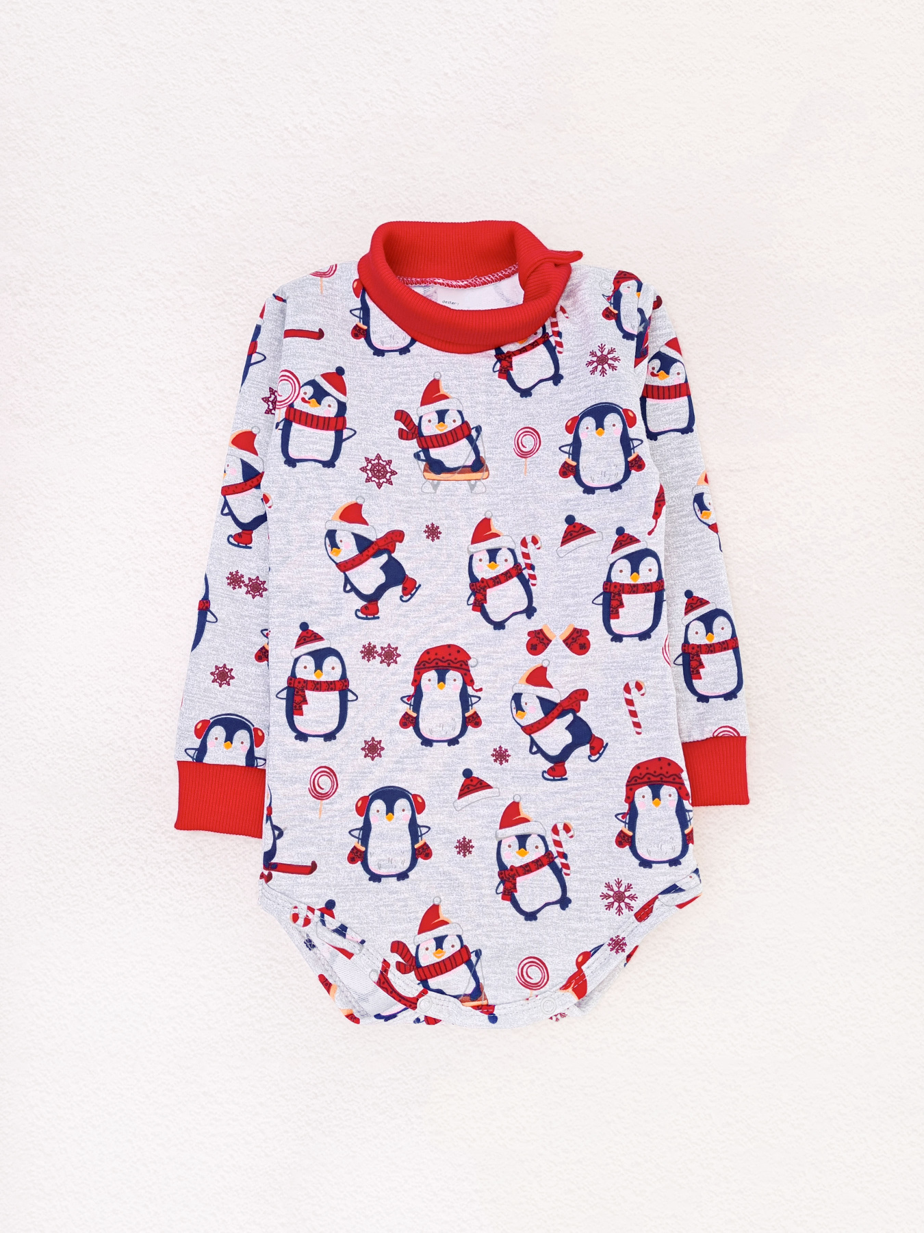 Боді для немовлят Dexter’s модель ChristmasPenguinGrayRedBDSTDXT Фото