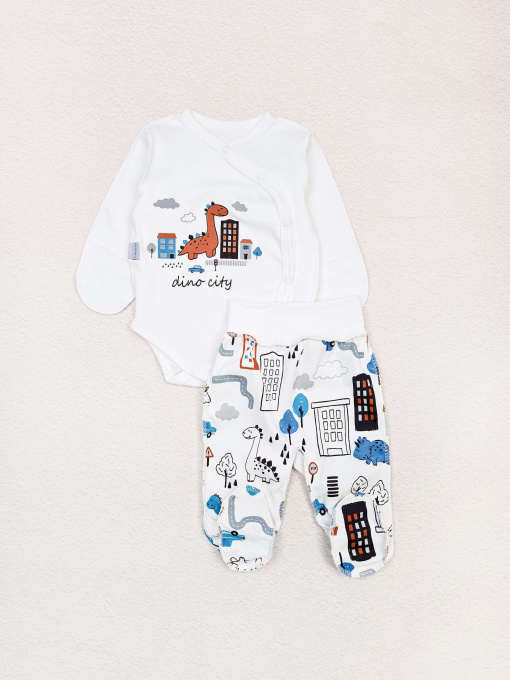 Комплект для младенцев Dexter’s модель DinoinTownWhiteBDSTDXT Фото