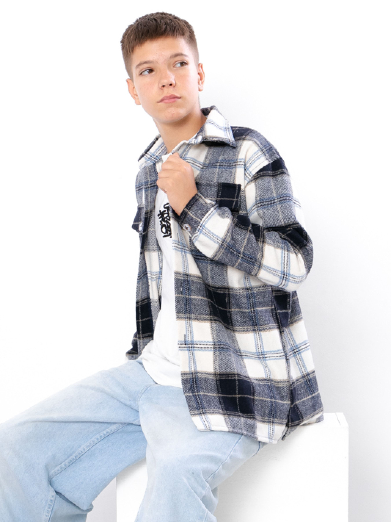 Сорочка повсякденна Носи своє модель 6417-114-kltinka-chornilxno-sinj Фото