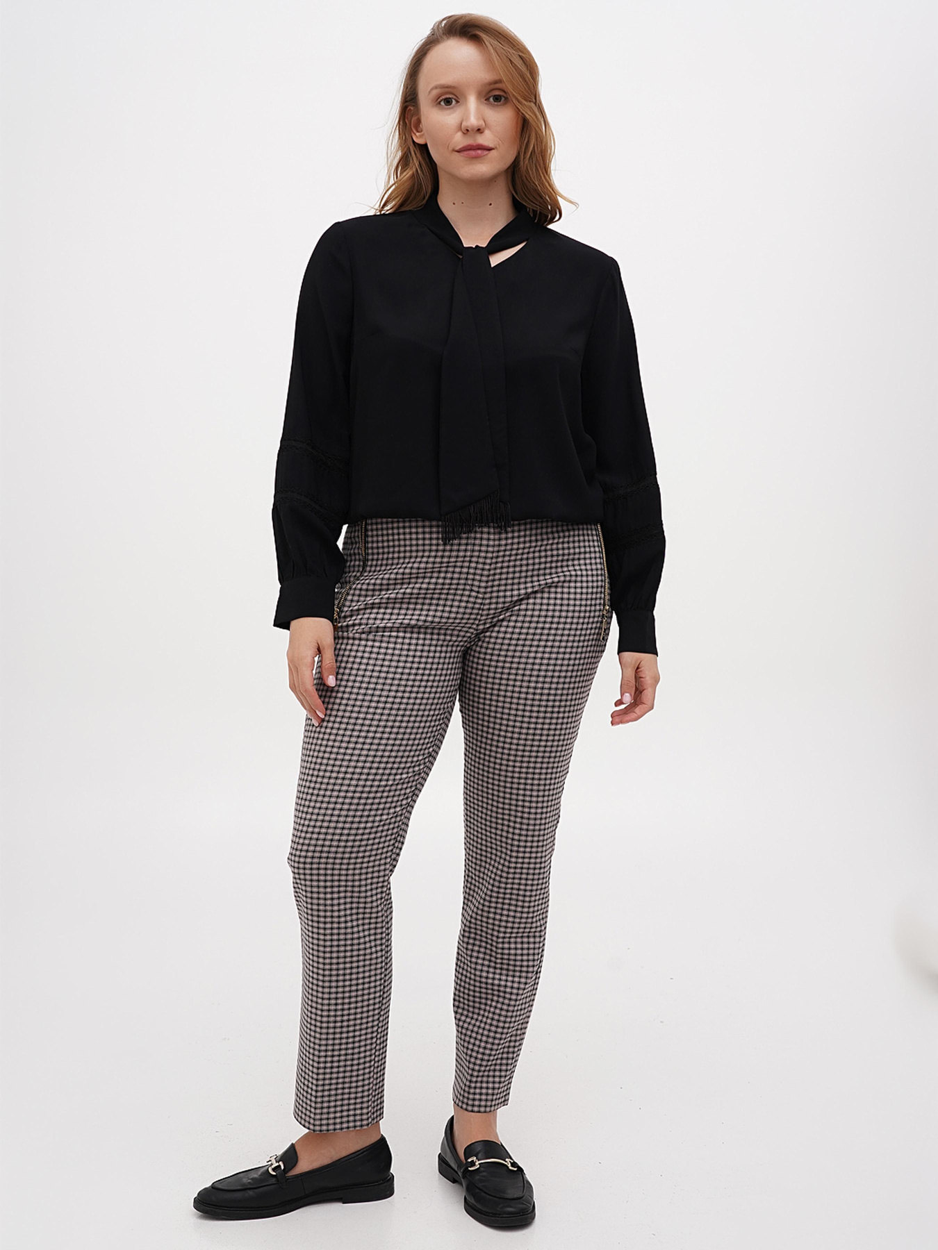 Брюки повседневные Sassofono модель A271-CL-3335_пудра_серый Фото