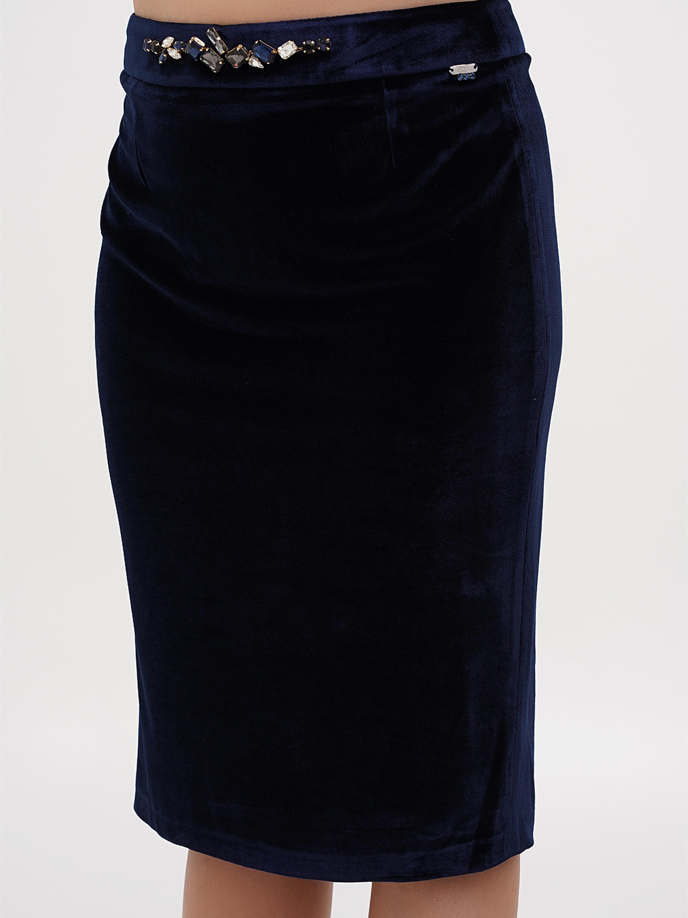 Юбка миди Sassofono модель A271-SF-2890_темно_синий Фото