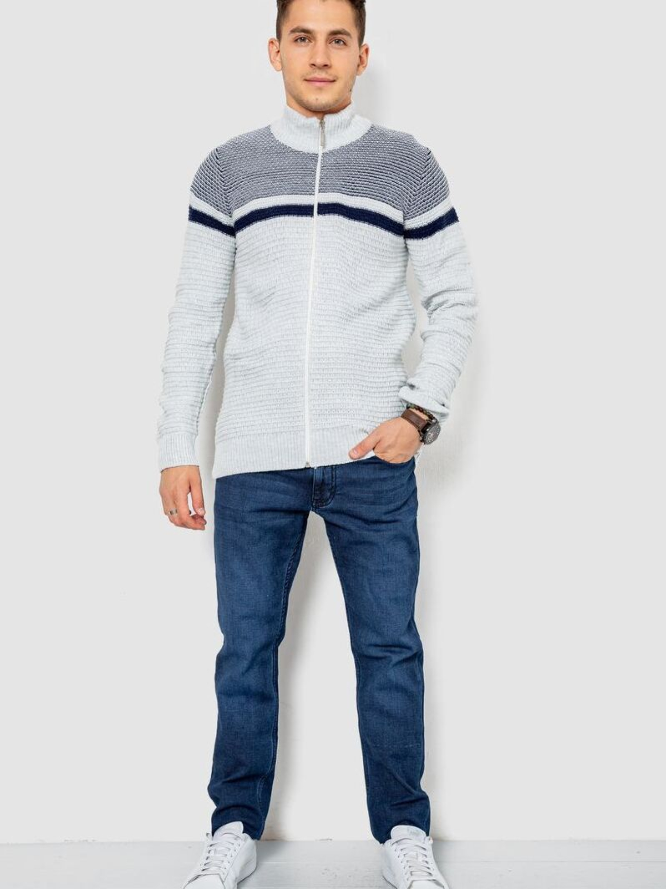 Кофта чоловіча повсякденна на блискавці 247R1918 модель У-1130613::000000080 Фото