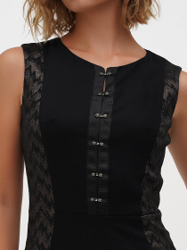 Платье мини Sassofono модель A271-CL-2665_черный_золото Фото