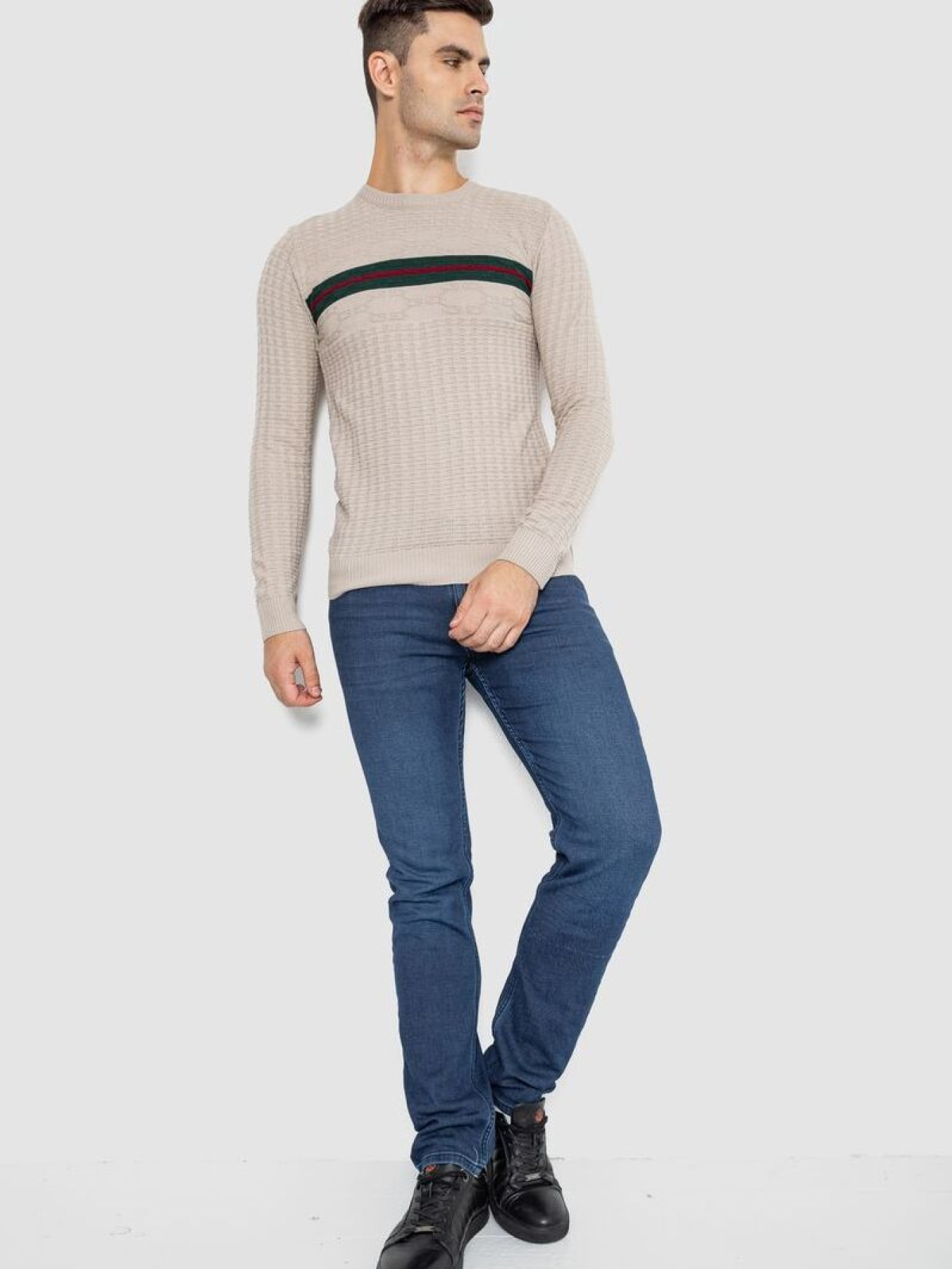 Шерстяной мужской свитер 247R02140 модель У-1130619::000000023 Фото