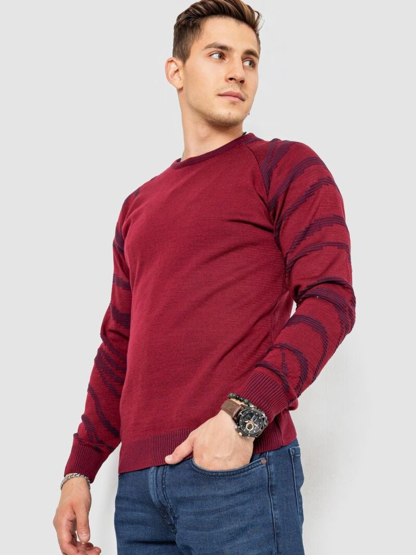 Свитер мужской с рукавом реглан  247R5062 модель У-1130604::000000029 Фото