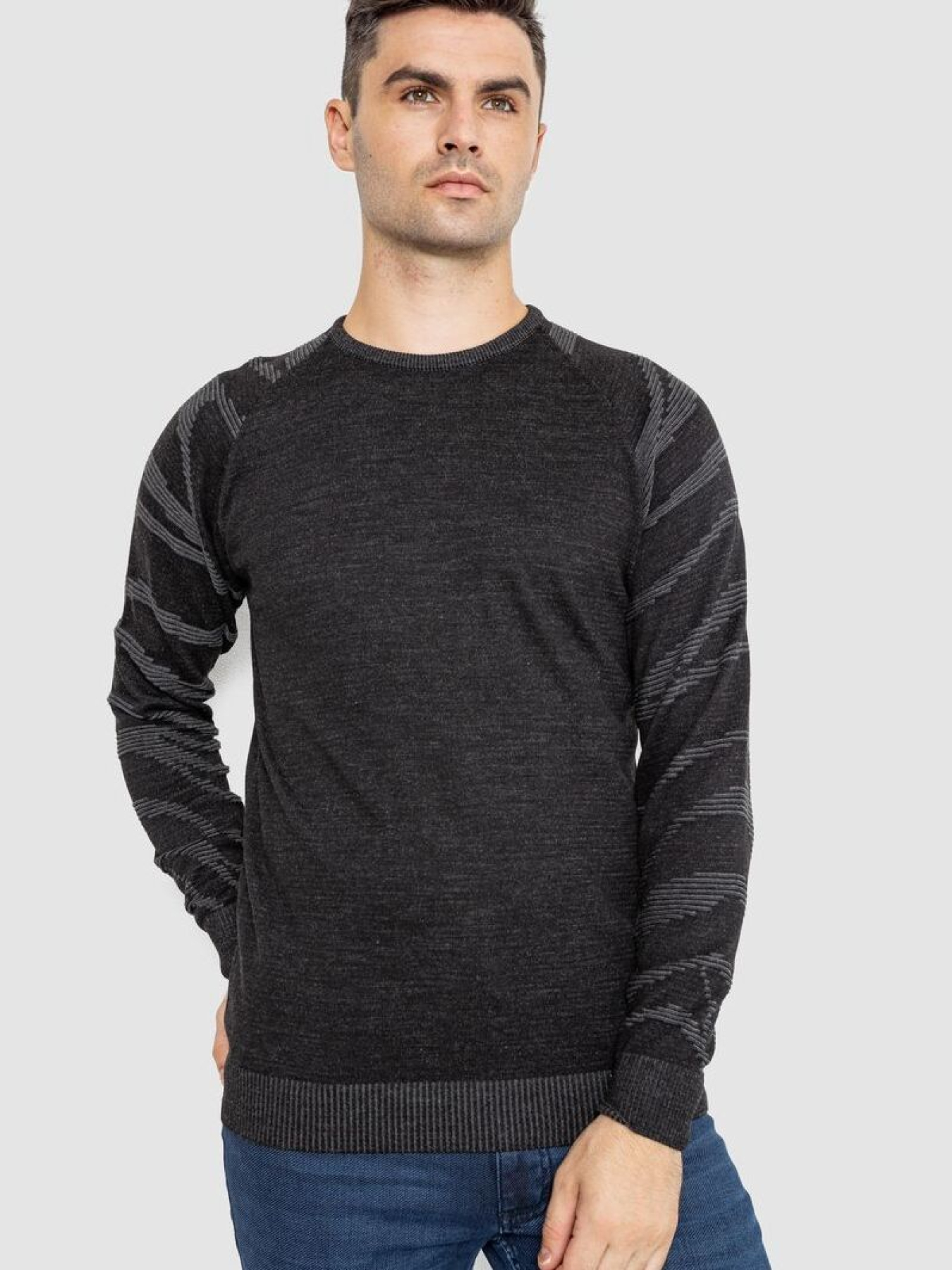 Свитер мужской с рукавом реглан  247R5062 модель У-1130604::000000087 Фото
