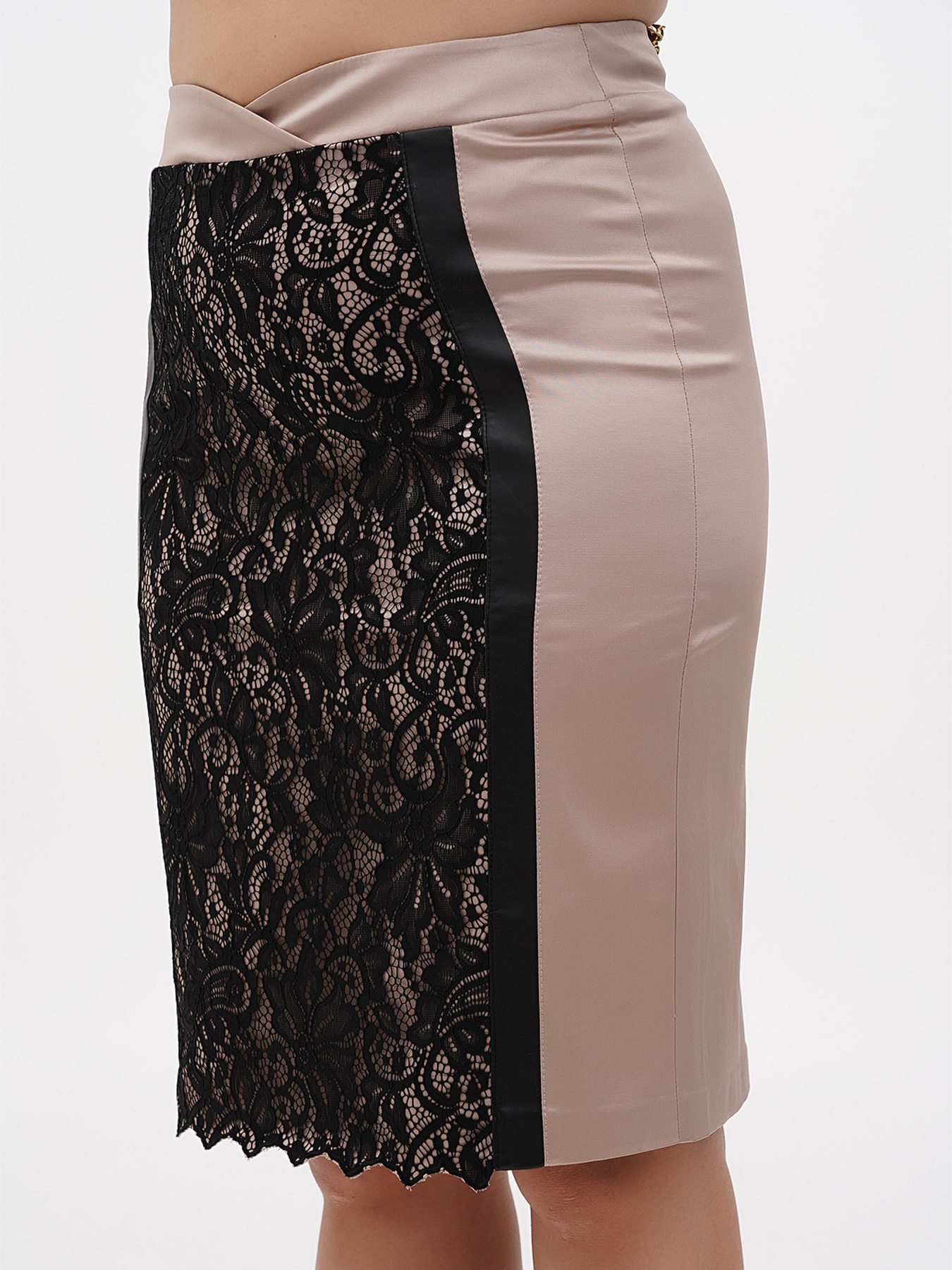 Юбка мини Sassofono модель A271-SC-2569_бежевый Фото