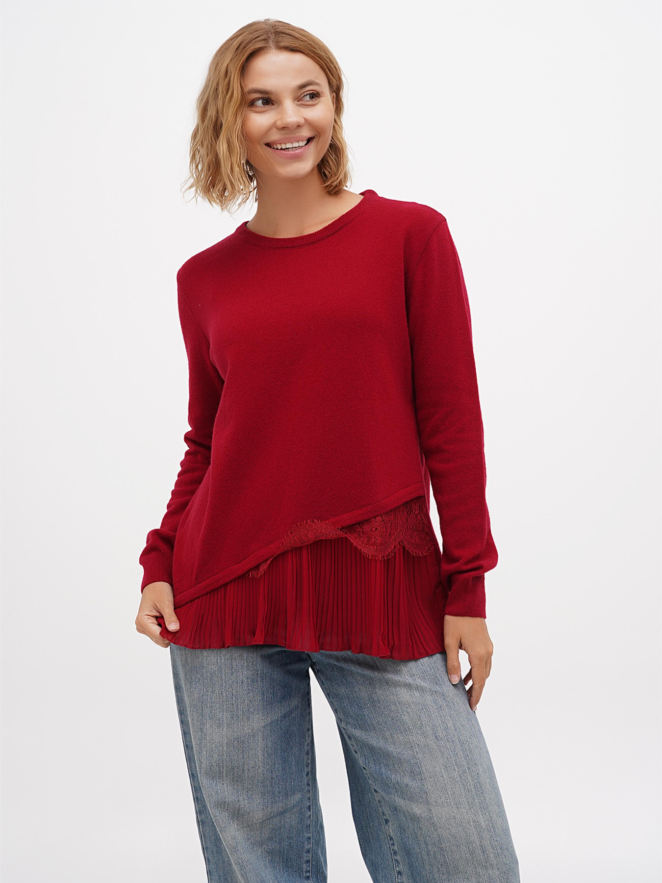 Джемпер Sassofono модель A271-SF-3598_бордовый Фото