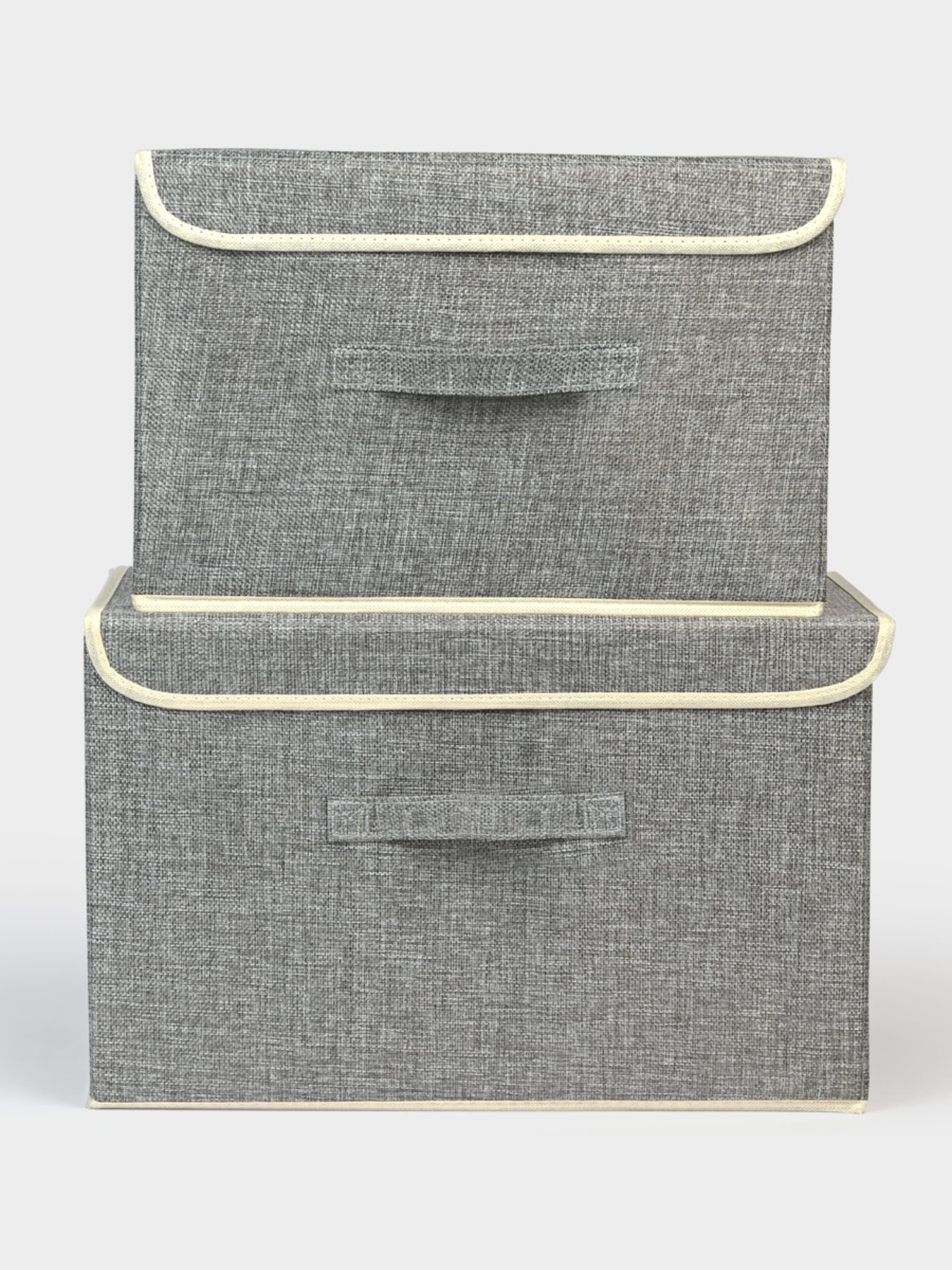 Ящик для хранения с крышкой светло-серый MBM HOME модель TH-07 LIGHT GRAY Фото