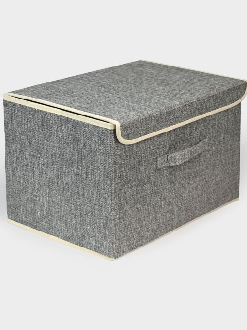 Ящик для хранения с крышкой светло-серый MBM HOME модель TH-07 LIGHT GRAY Фото