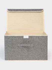 Ящик для хранения с крышкой светло-серый MBM HOME модель TH-07 LIGHT GRAY Фото