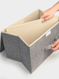 Ящик для хранения с крышкой светло-серый MBM HOME модель TH-07 LIGHT GRAY Фото