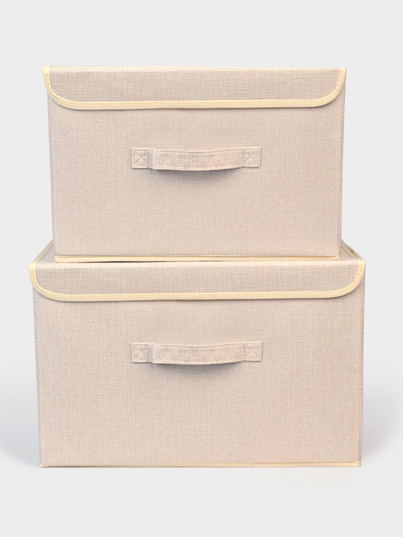 Ящик для хранения с крышкой кремовый MBM MY HOME модель TH-07 CREAM Фото