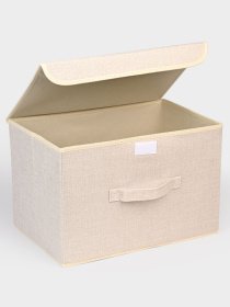Ящик для зберігання з кришкою кремовий MBM MY HOME Модель TH-07 CREAM Фото