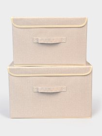 Ящик для хранения с крышкой кремовый MBM HOME модель TH-07 CREAM Фото