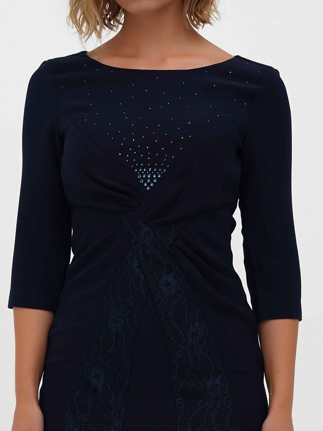 Платье мини Sassofono модель A271-SF-2337_темно_синий Фото