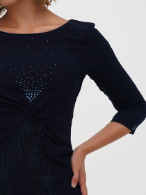 Платье мини Sassofono модель A271-SF-2337_темно_синий Фото