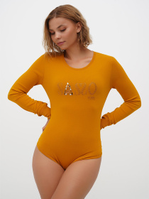 Боди Sassofono модель A271-SF-3590_горчичный Боди Sassofono модель A271-SF-3590_горчичный Фото