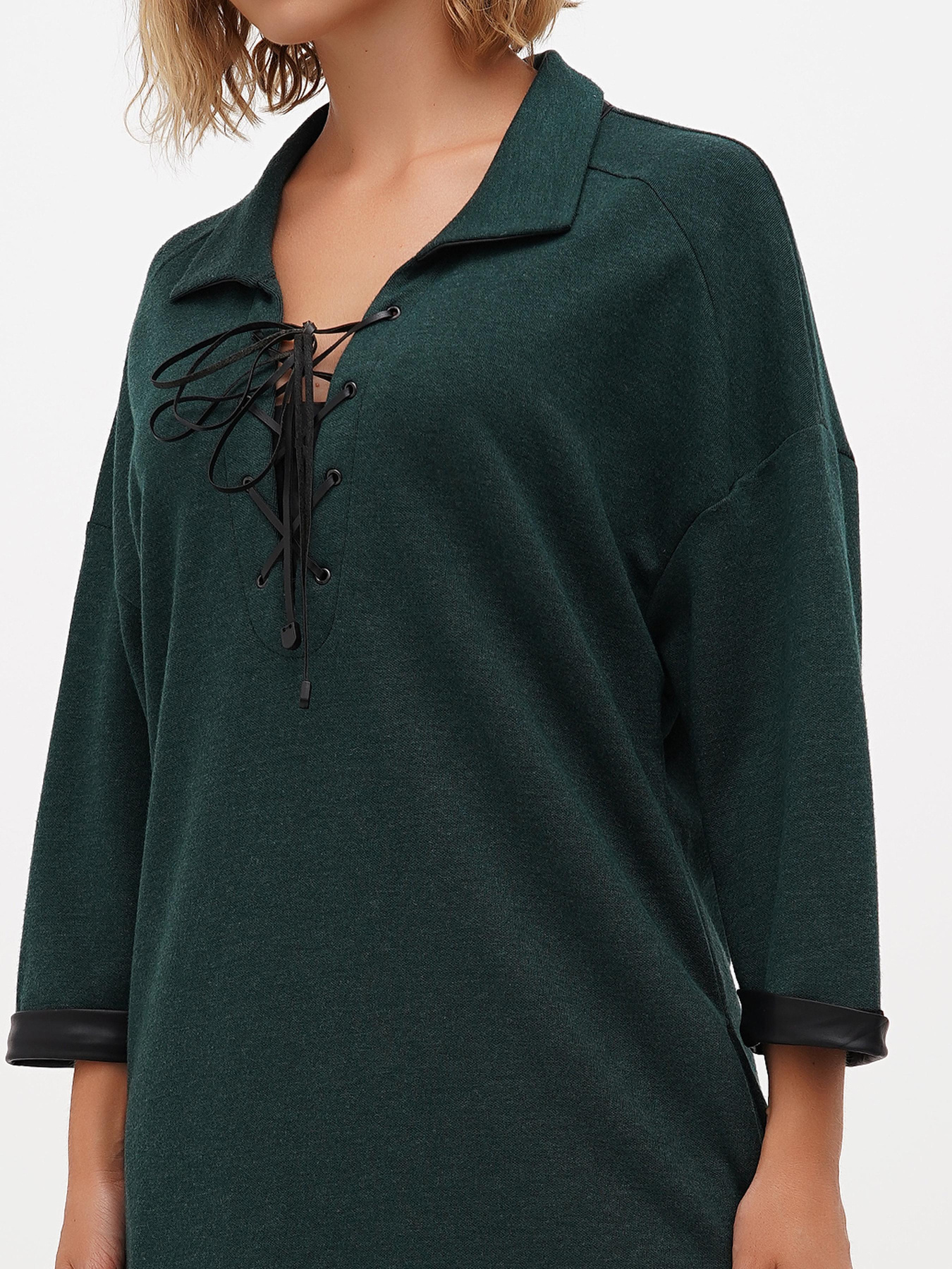 Платье мини Sassofono модель A271-SC-3484_зеленый Фото