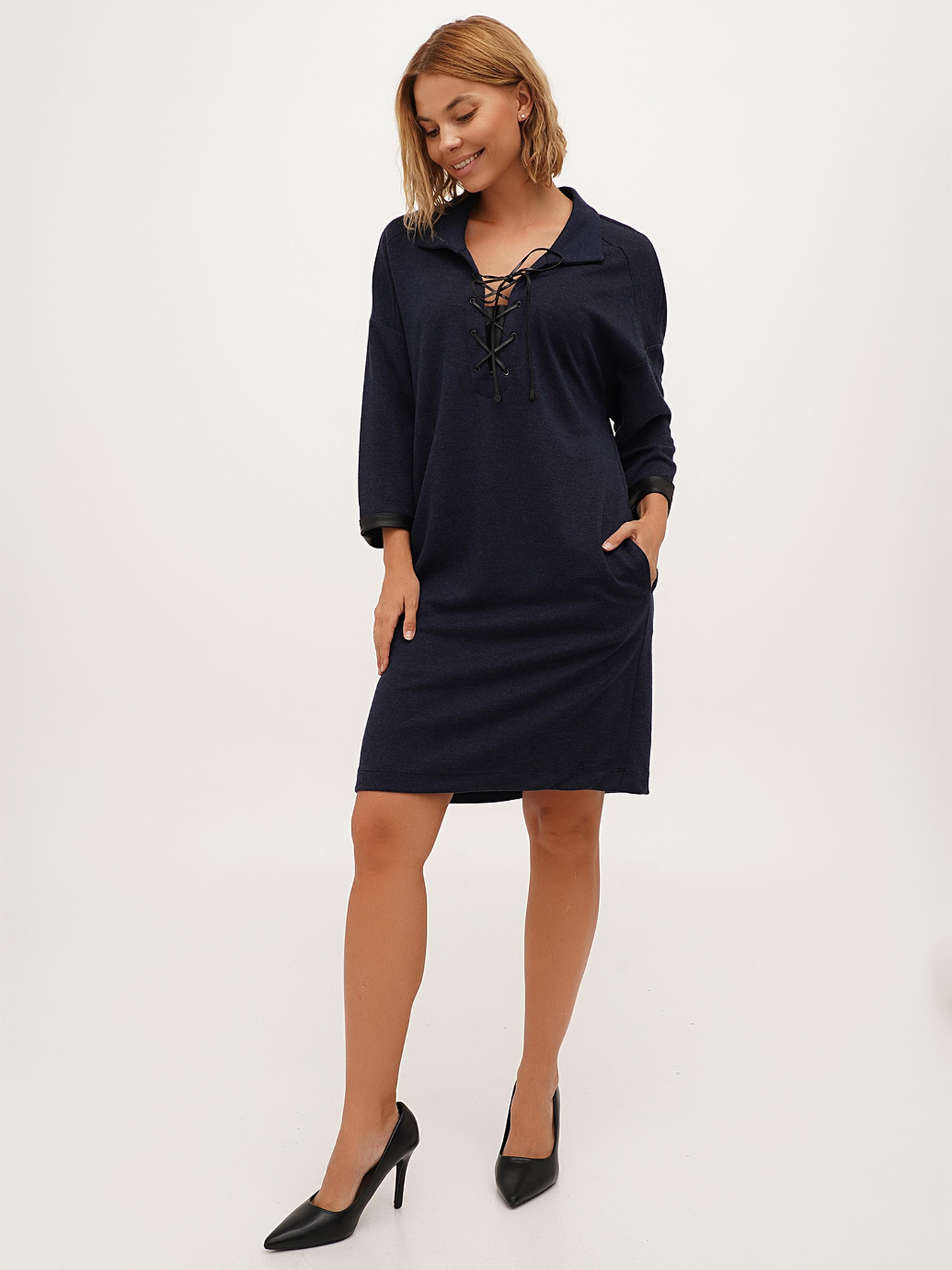 Платье мини Sassofono модель A271-SC-3484_синий Фото