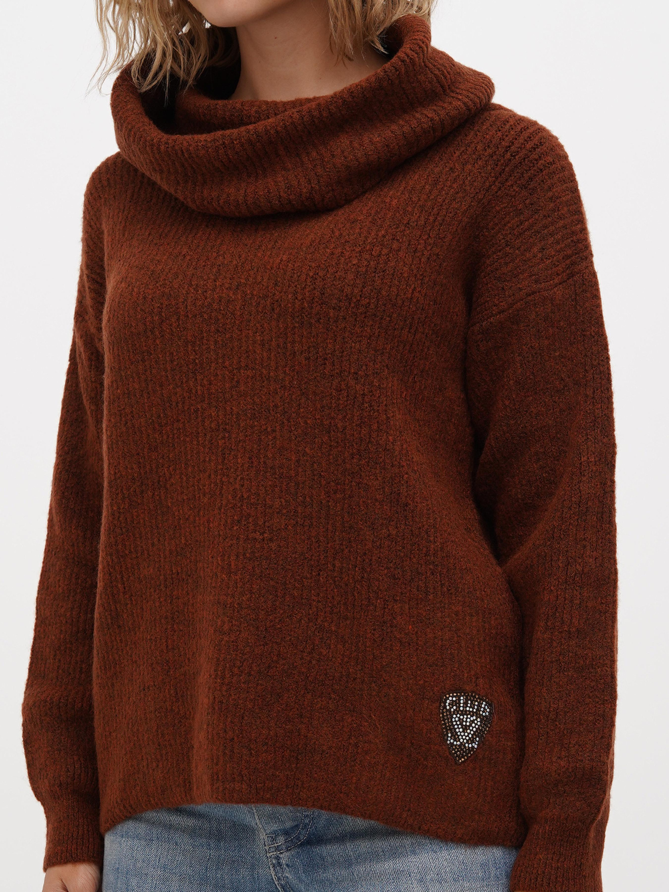 Свитер Sassofono модель A271-SC-3551_коричневый Свитер Sassofono модель A271-SC-3551_коричневый Фото