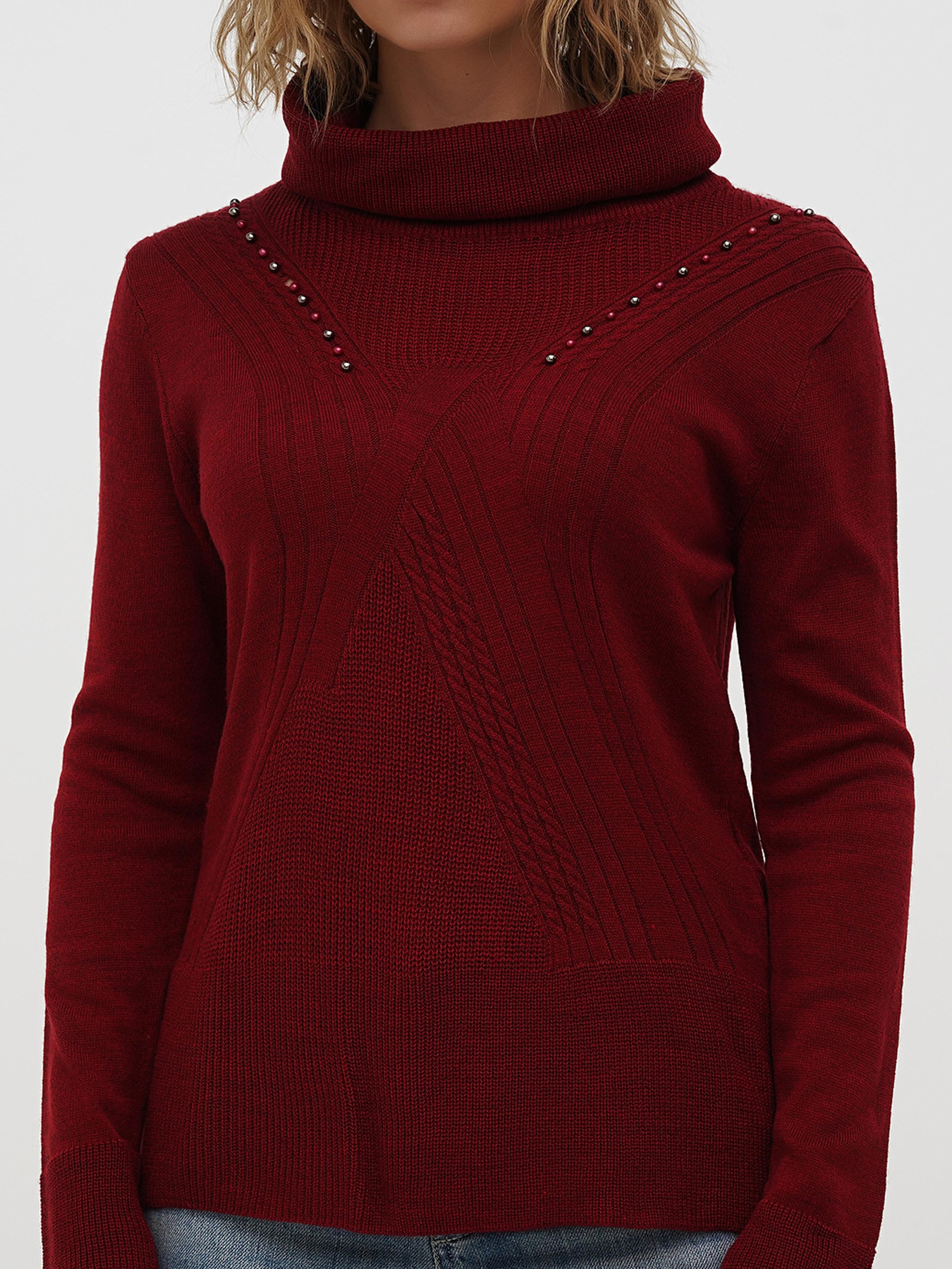 Свитер Sassofono модель A271-SC-3540_бордовый Фото