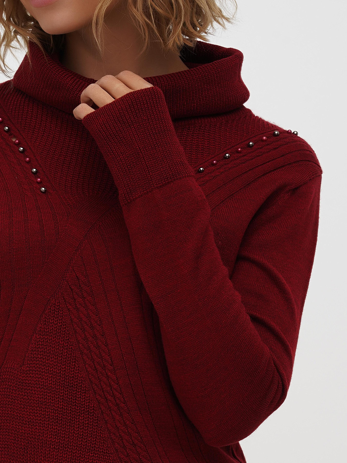 Свитер Sassofono модель A271-SC-3540_бордовый Фото